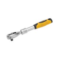 Ключ телескопический трещоточный 1/4 162-210мм CrV двухкомпонентная рукоятка Kranz KR-12-8413