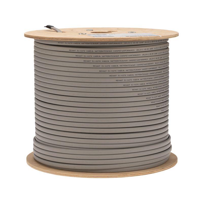 Кабель греющий (нагрев.) саморег. SRL24-2 неэкранированный 24Вт/м 0.9кв.мм/70м 300м Rexant 51-0276