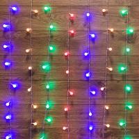 Гирлянда "Светодиодный Дождь" 1.5х1.5 м с насадками шарики свечение с динамикой LED мультиколор 230В провод прозр. Neon-Night 235-049