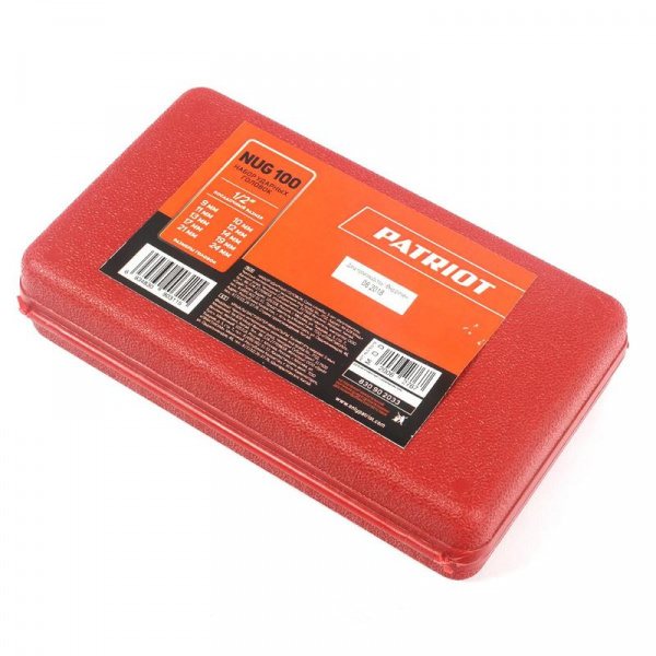 Набор ударных головок NUG 100 посадка 1/2дюйм размеры 10;11;13;14;15;17;19;22;24;27мм PATRIOT 830902033