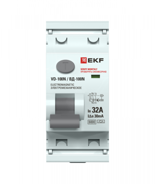 Выключатель дифференциального тока 2п 32А 30мА тип A 6кА ВД-100N электромех. PROxima EKF E1026MA3230