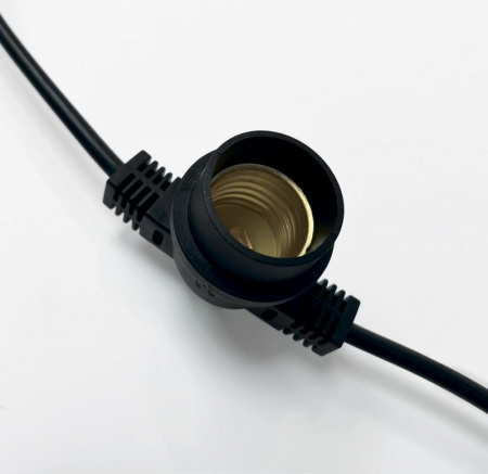 Гирлянда уличная Белт-лайт PBL-S20/L06+1.5 Black E27 IP65 (6м/20ламп/1.5м шнур) соединение в линию max750Вт (лампы в комплект не входят) JazzWay 5040540
