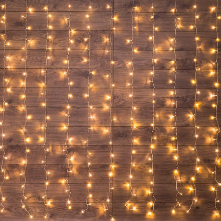 Гирлянда "Светодиодный Дождь" 2х3 м свечение с динамикой LED тепл. бел. 230В провод прозр. Neon-Night 235-066